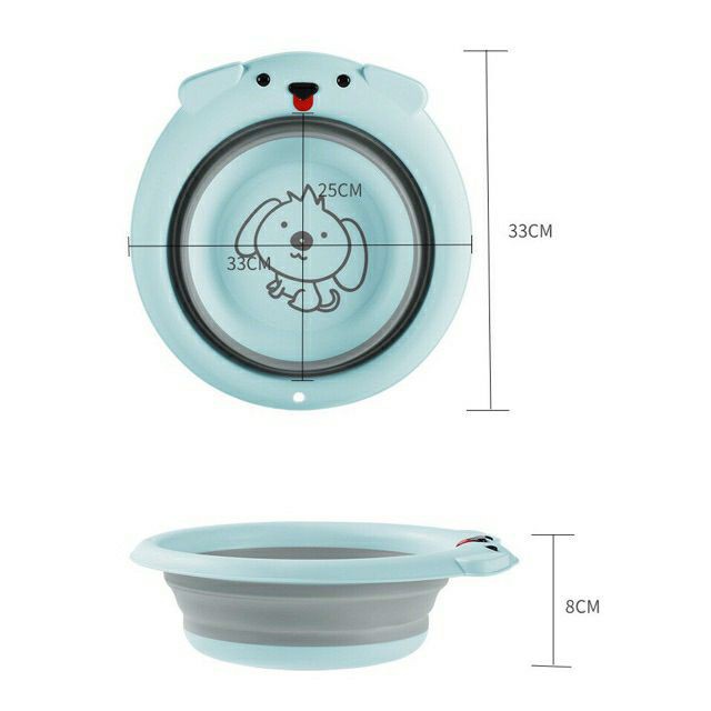 Chậu rửa mặt gấp gọn silicon cho bé tiện lợi