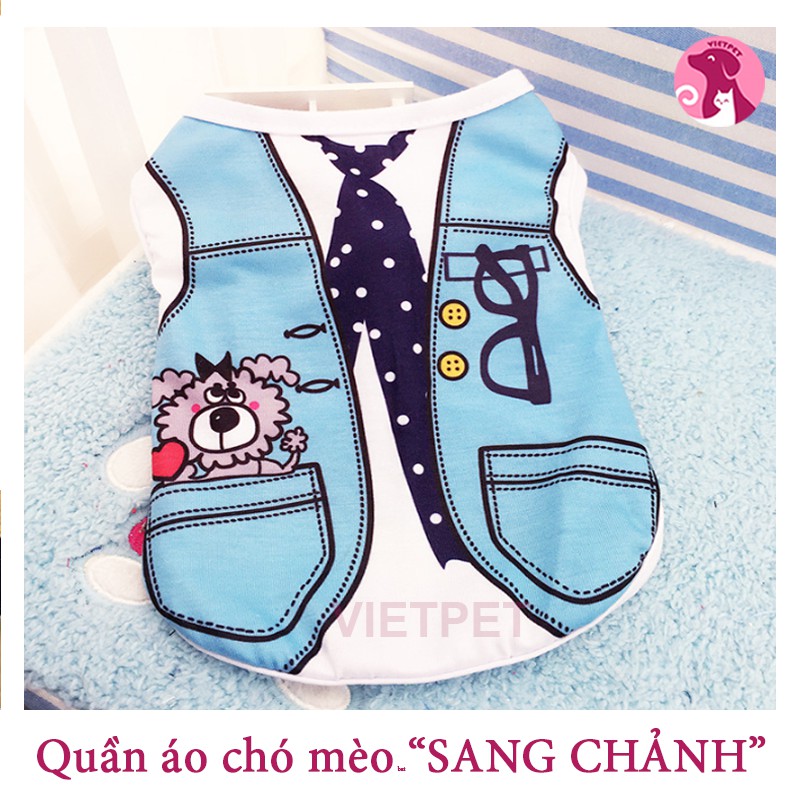 Quần áo cho chó mèo - Hình yếm &amp; vest sang chảnh, đẹp mê ly sờ vải cực thích tay - Loại 1 cao cấp