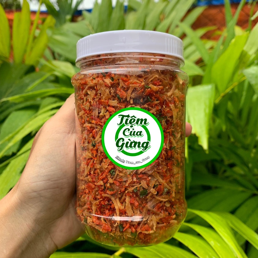 Hũ Muối Ruốc Hành Phi 200gr Ăn Kèm Bánh Tráng Phơi Sương Loại 1 Tiệm Của Gừng