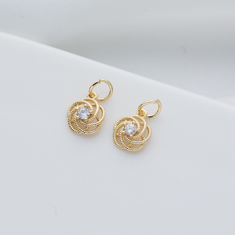 Móc Khóa Bằng Đồng 14k Đính Đá Zircon Hình Vuông Nhiều Màu Sắc