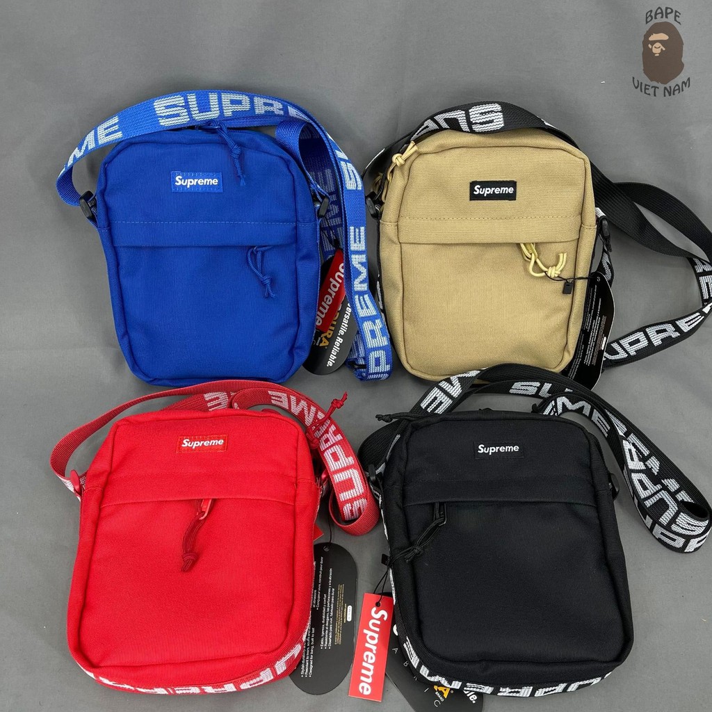 [Ảnh thật+FREESHIP] Túi đeo hông Supreme, Túi đeo chéo Sup 2 màu Đen, Đỏ SS21 Bape VN