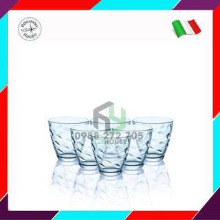 [ITALY] Bộ 6 ly thủy tinh Ý - FLORA - Bormioli Rocco - 260ml màu xanh biển