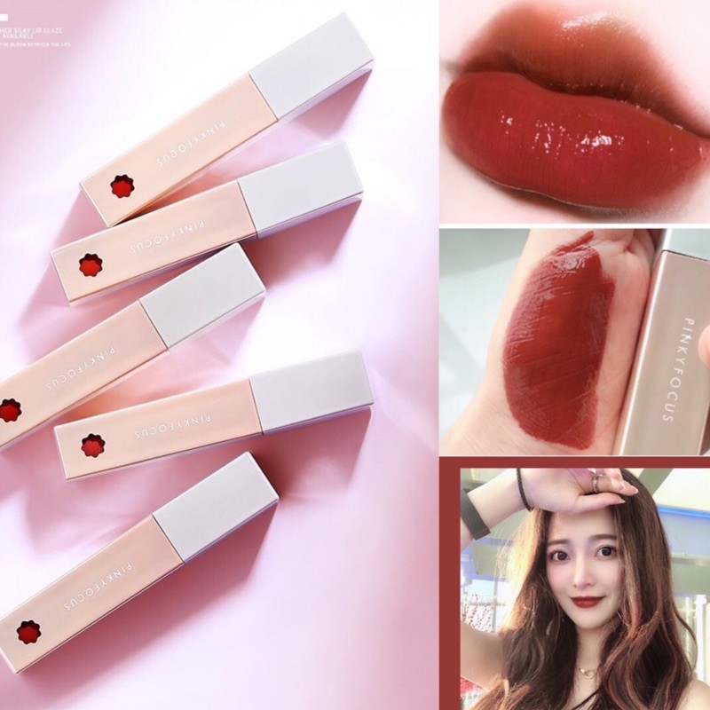 Son kem dream màu nhung cao cấp Pinkyfocus dưỡng ẩm kháng nước lip glaze