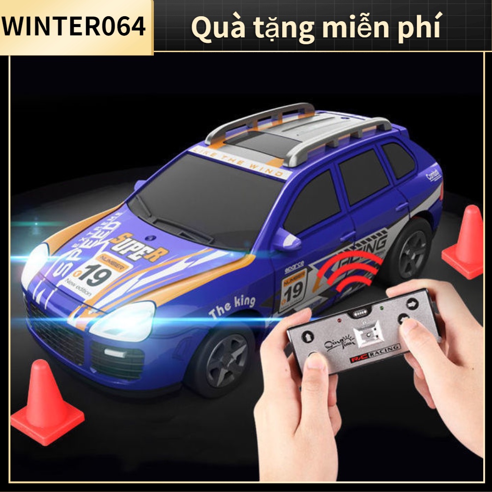 ô tô điều khiển từ xa mini Mini RC Racing 4 Way Drift Car 1 64 Pocket Can