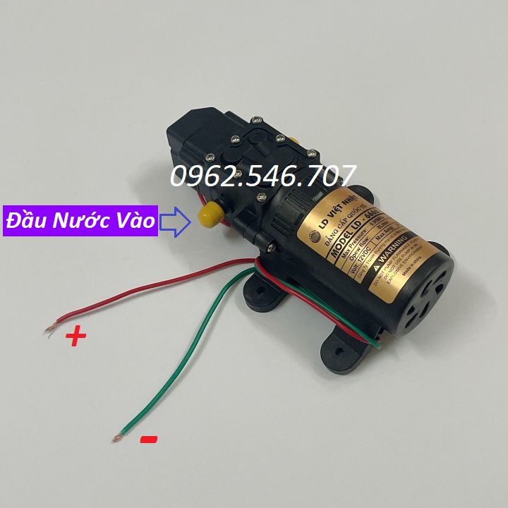 Máy bơm nước mini 12V áp lực cao dung tích nước 8L phút sử dụng làm bộ phun sương tưới cây,bộ rửa xe mini