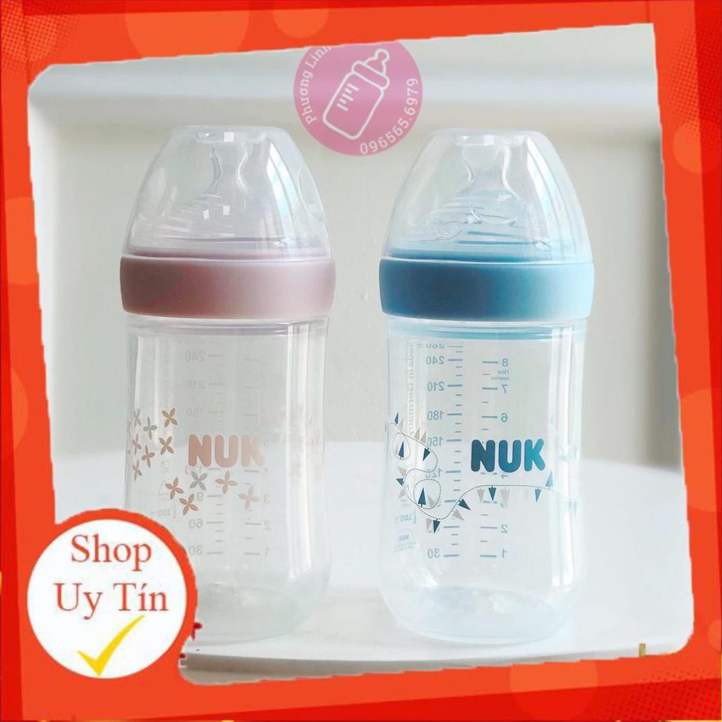 [Chính hãng có tem phân phối] Bình Sữa NUK Nature Sense Nhựa PP 150ml, 260ml núm S1 - M, S2-M