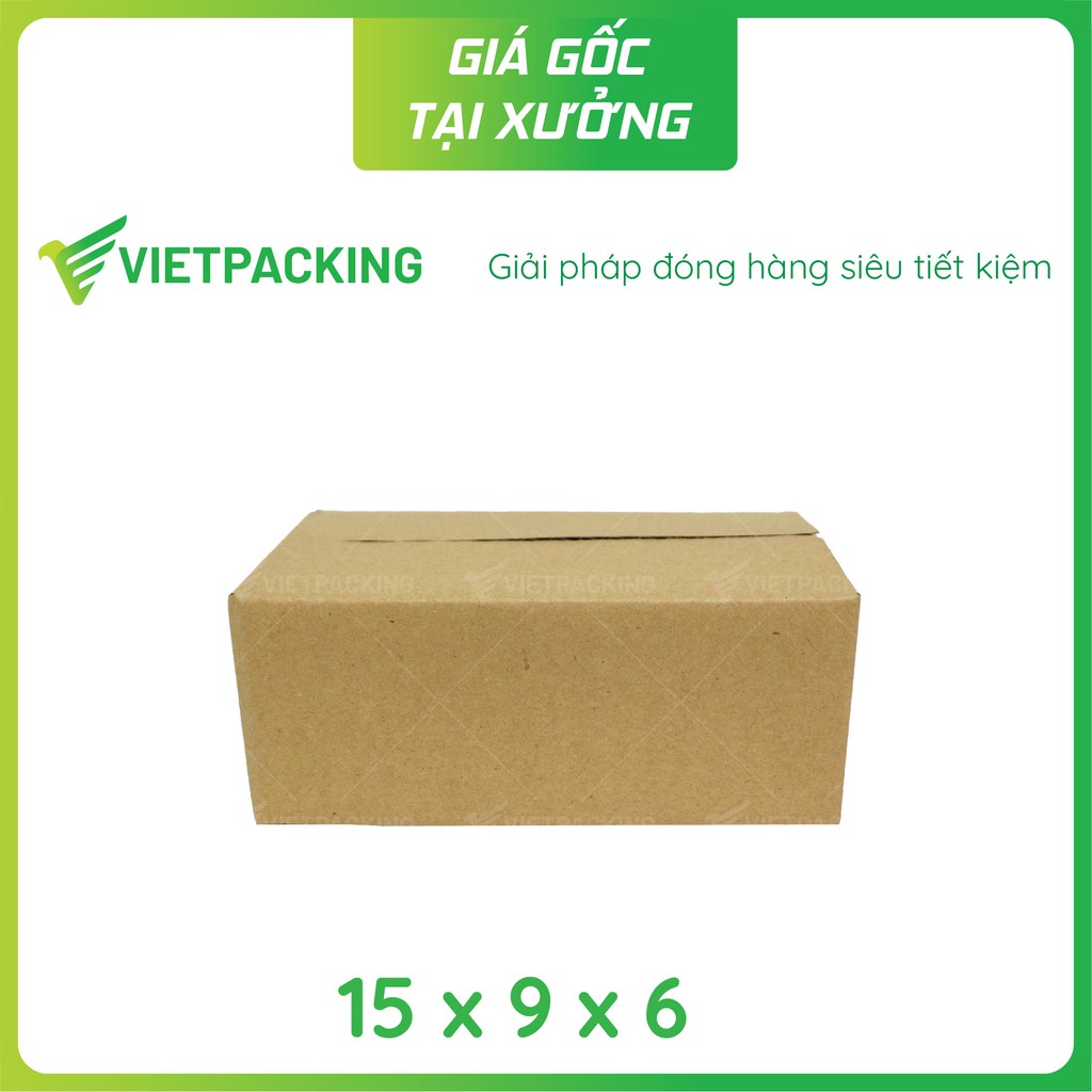 15x9x6 - 50 hộp carton đóng hàng đẹp, giấy cứng V063