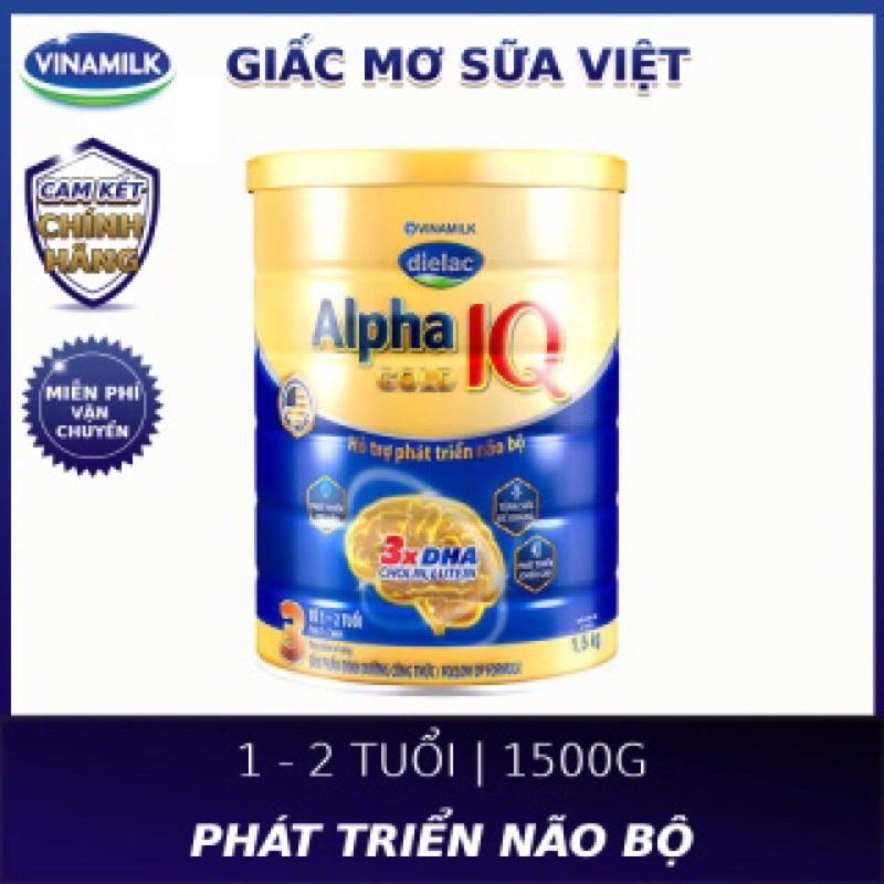 Sữa bột Dielac Alpha Gold IQ 3 cho trẻ em từ 1-2 tuổi 1,5kg