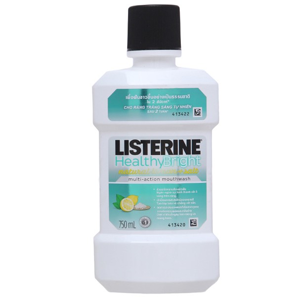 Nước súc miệng Listerine giúp răng trắng sáng Healthy bright 750ml