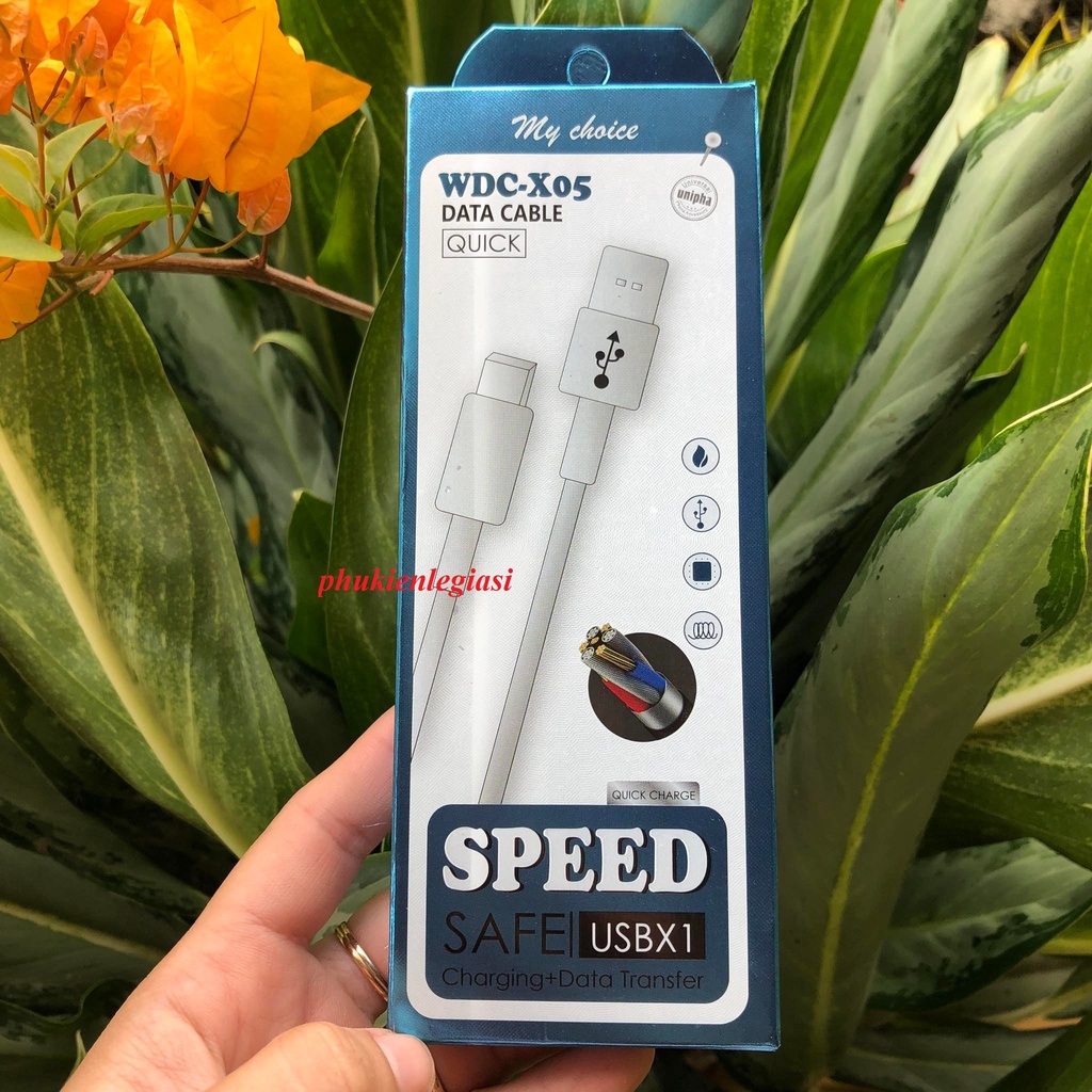 Cáp sạc Micro usb hiệu WDC X05 mã trơn