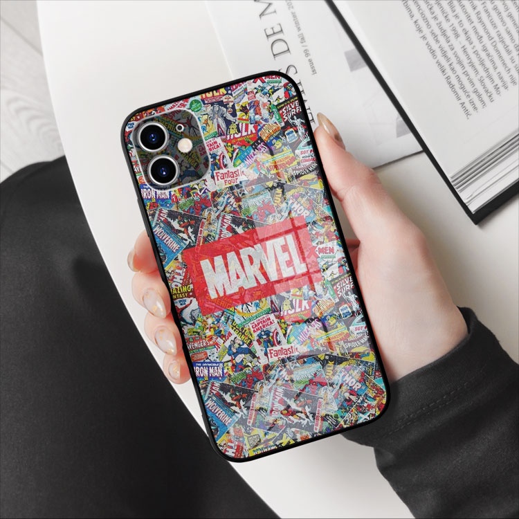 Ốp kính viền nhựa Mr Best marvel collage cho iphone 5 - iphone 12 OK-COEPOD20210134