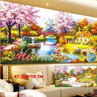 Tranh đính đá tổ ấm hạnh phúc tuyệt đẹp khổ lớn kt 220*110cm