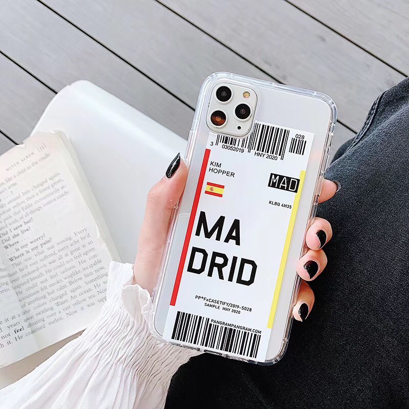 Ốp điện thoại trong suốt họa tiết chữ Moscow/Madrid/Bandgkok dành cho IPhone11 11Pro 11Promax 6s 7Plus 8 8+ X Xsmax | BigBuy360 - bigbuy360.vn