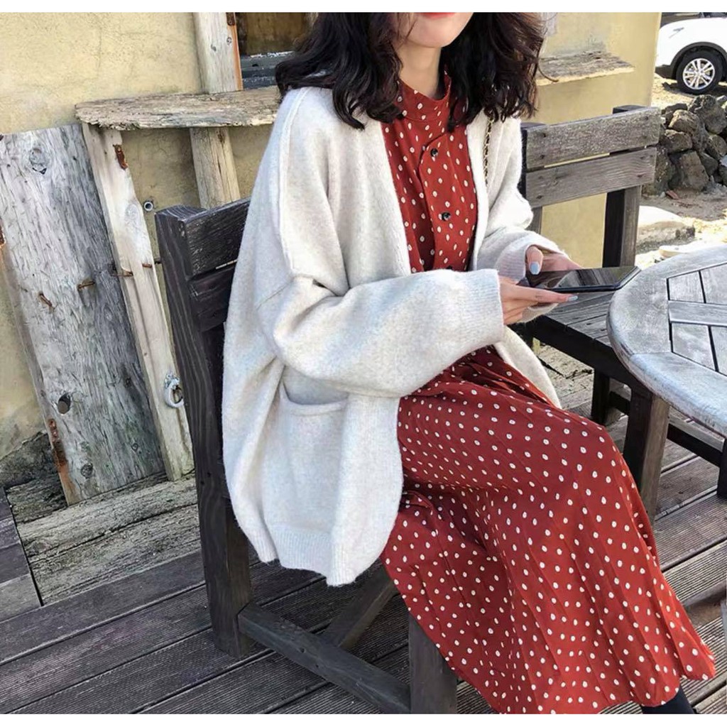 ( sẵn be, nâu) Áo Cadigan Len Mịn Hàn Quốc ( Có ảnh thật) | BigBuy360 - bigbuy360.vn
