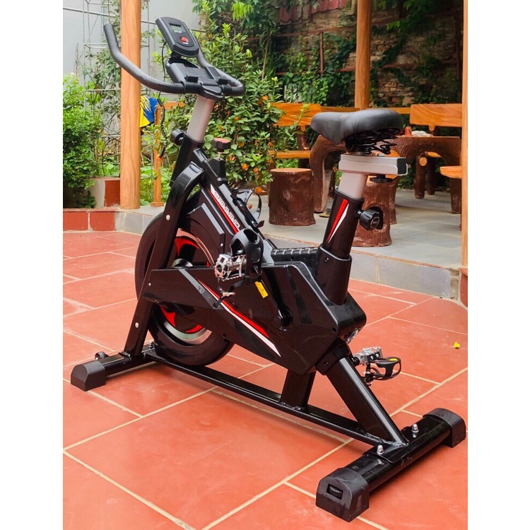 Xe đạp tập thể dục tại nhà Spining Gh-603 (Có đo nhịp tim, có ốp nhựa bọc bánh đà, tay cầm xốp mút - Kèm video, ảnh thật