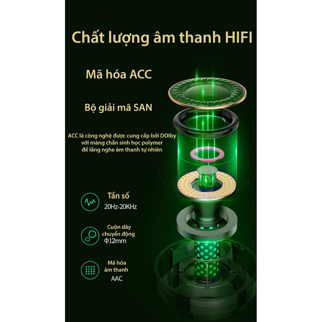 Tai Nghe Bluetooth GAMING K55, Apro 366 - Tai Nghe GAMING Không Dây Nhét Tai, Chơi Game Cao Cấp-Có Mic-Đỗ Trễ Cực Thấp