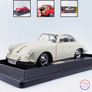 Xe mô hình sắt Porsche 356B Coupe 1961 TẶNG KÈM BIỂN SỐ tỉ lệ 1:24 hãng Burago