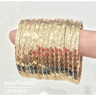 Bộ 7 vòng ximen bản vuông họa tiết cắt máy mạ vàng 18k