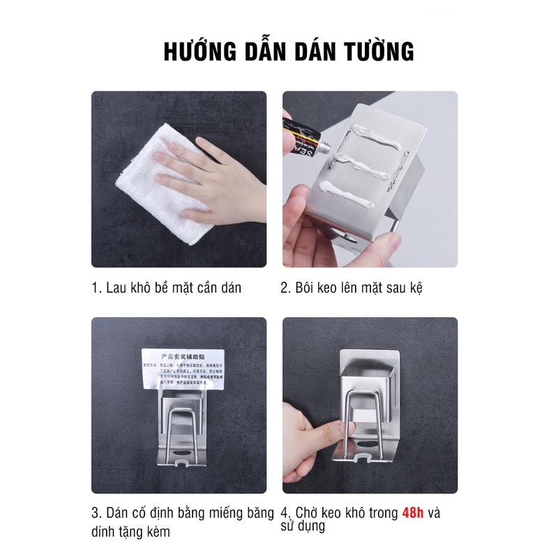 Kệ gài bàn chải đánh răng chất liệu thép không rỉ kệ gài bàn chải điện