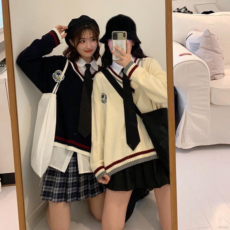 Áo len tay dài cổ chữ V phong cách hợp thời trang cho nữ | BigBuy360 - bigbuy360.vn