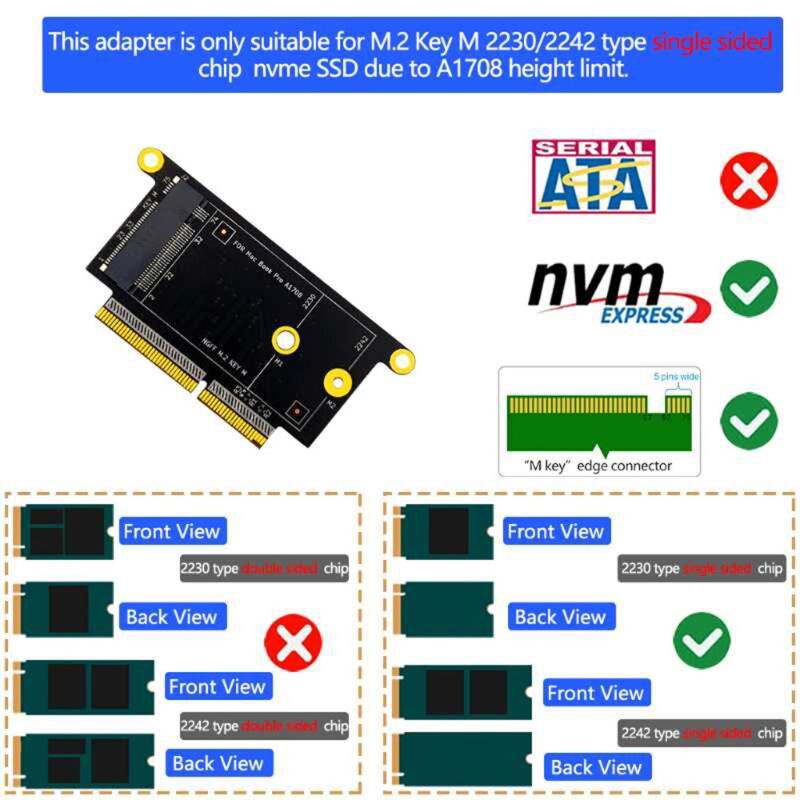 Thẻ Chuyển Đổi M2 Ssd Nvme M.2 Ngff Ssd Sang 2016 2017 2230 2242 Cho Apple Macbook 1708 Lapt