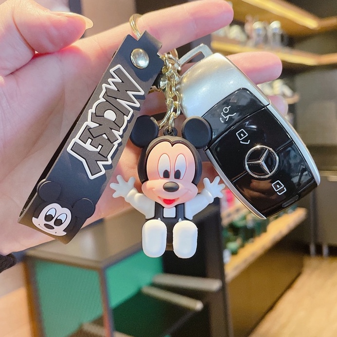 DISNEY Móc Khóa Gắn Mặt Hình Chuột Mickey Minnie Dễ Thương Cho Bé