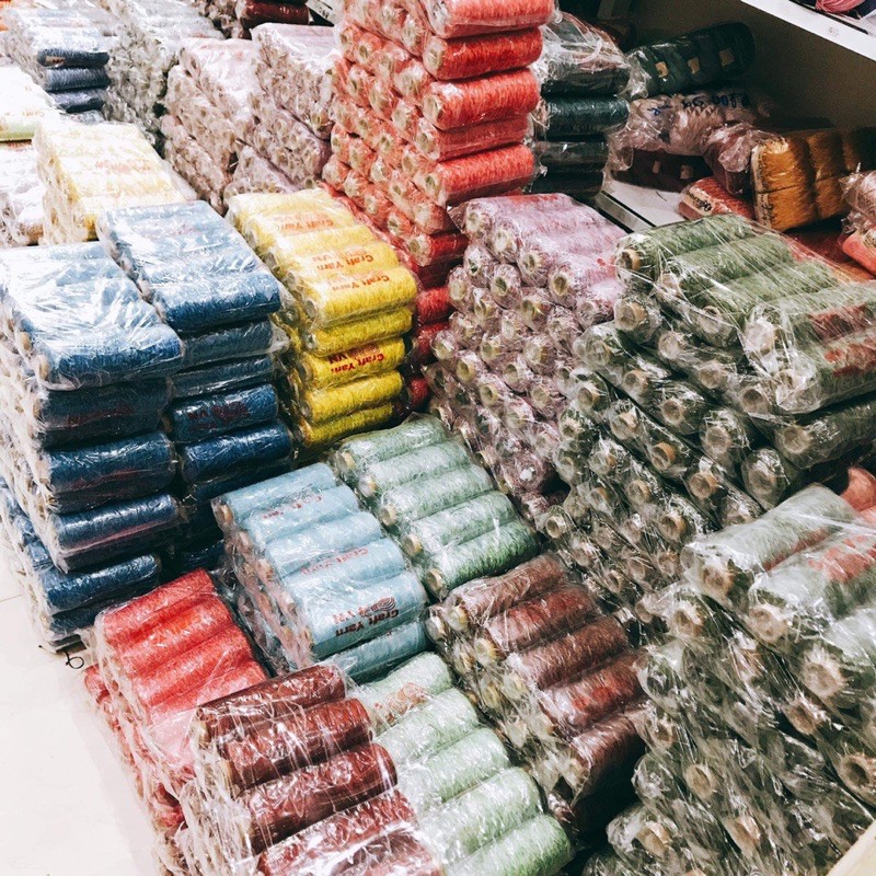 Sợi dệt loang Craft yarn VN móc túi xách, ví, mũ nón, đồ decor đứng dáng, màu sắc đẹp 175g