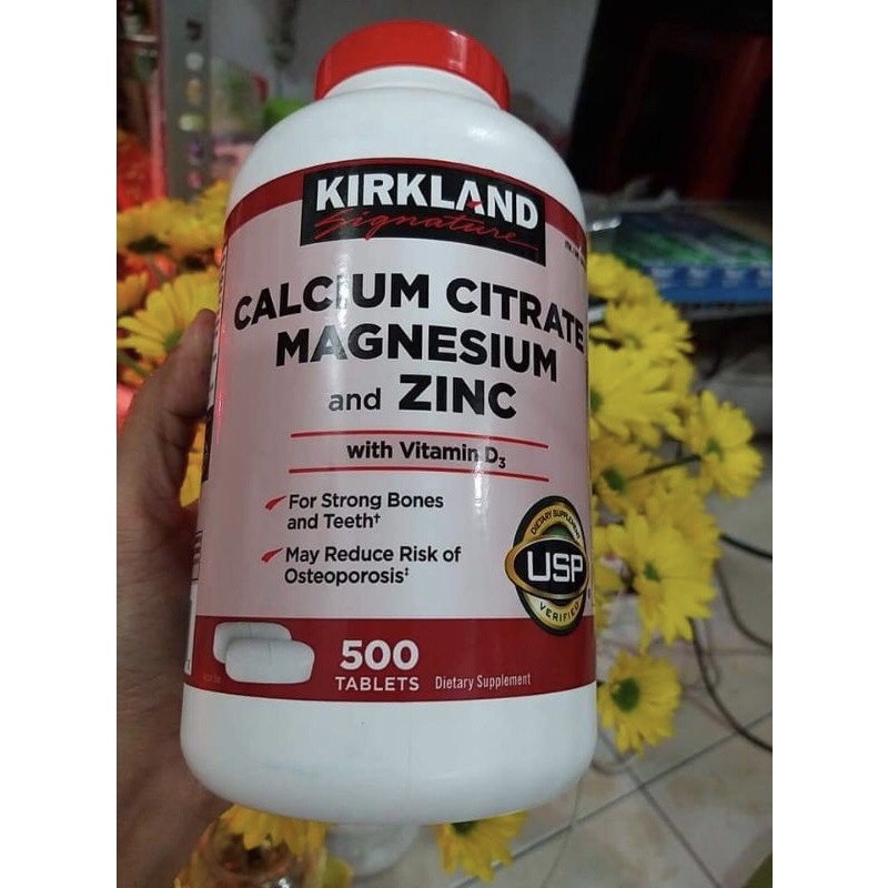 [HSD 03/2024] Viên uống Kirkland Calcium Citrate Magnesium and Zinc 500 viên của Mỹ