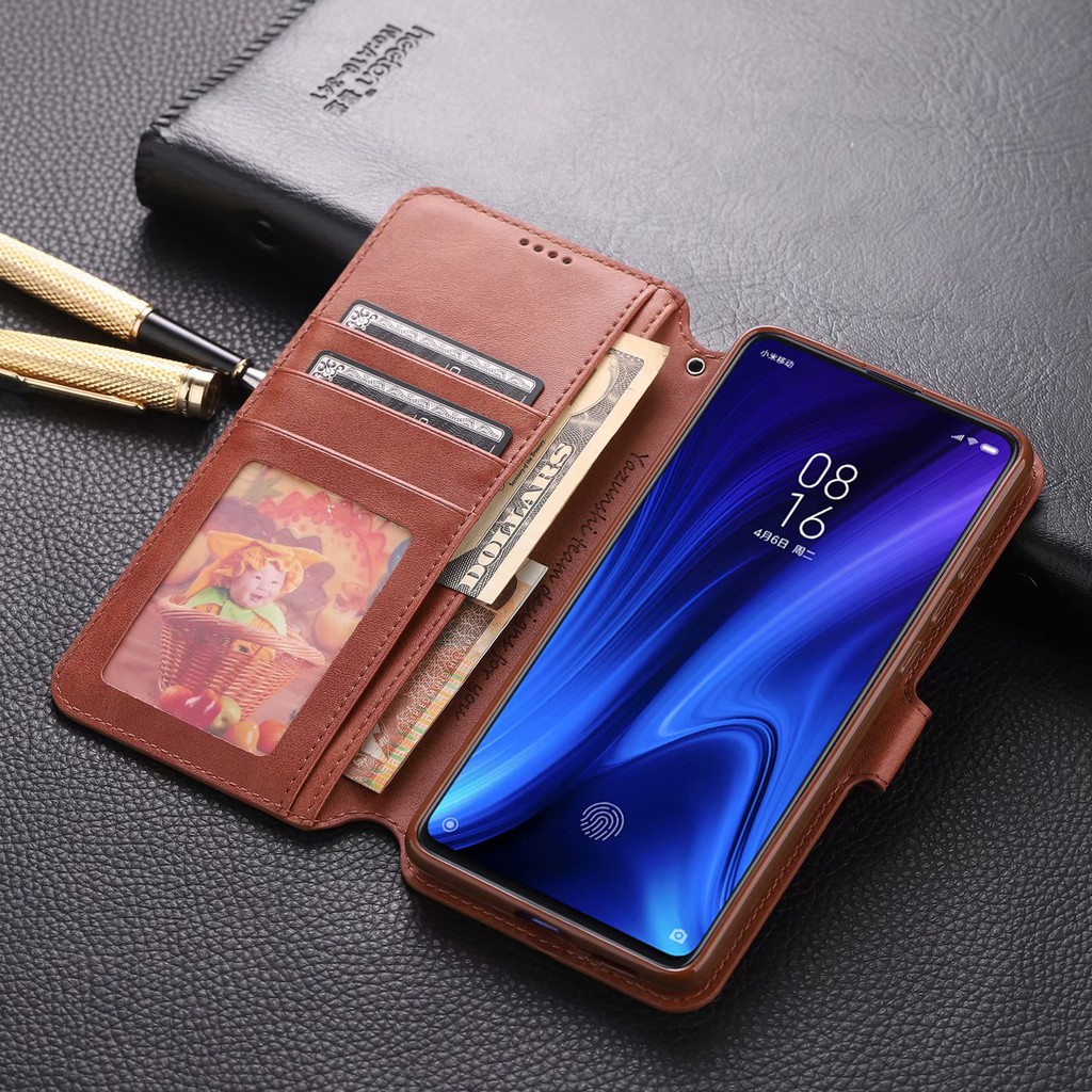 Bao da điện thoại có ngăn đựng thẻ nắp gập từ tính cho Redmi K30 5G K20 Pro Mi 9T / 9T Pro