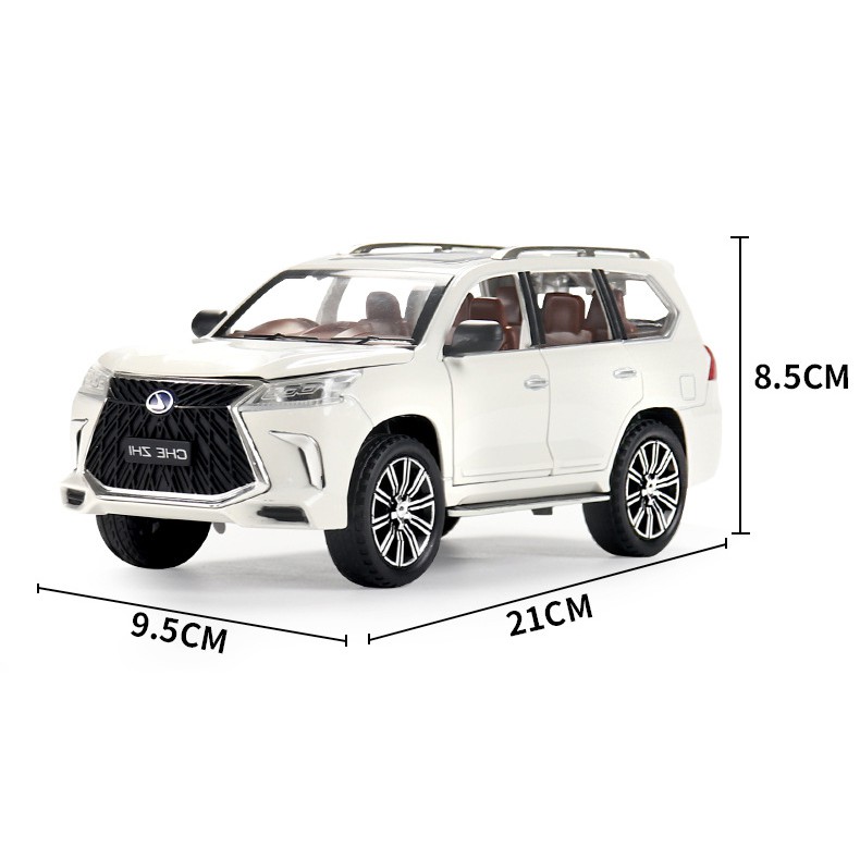 Xe mô hình SUV Lexus LX570 tỉ lệ 1:24 hãng Chezhi chất liệu hợp kim chắc chắn