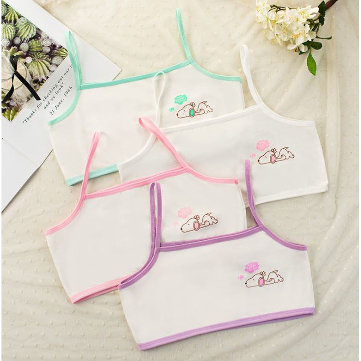 【 3 Cái Mua Sắm Tối Thiểu 】 1 Chiếc Cá Tuyết☑️ Áo Lót Trơn Cho Bé Gái 9-12-15 Tuổi