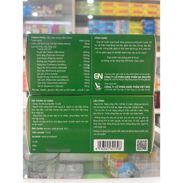 Hoạt huyết mạch não vương - 50 viên - tăng tuần hoàn máu não, hỗ trợ giảm đau đầu, hoa mắt, chóng mặt, tê bì chân tay