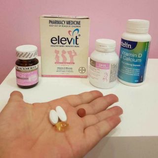 Elevit,  Canxi,  DHA,  Sắt trọn bộ cho mẹ bầu