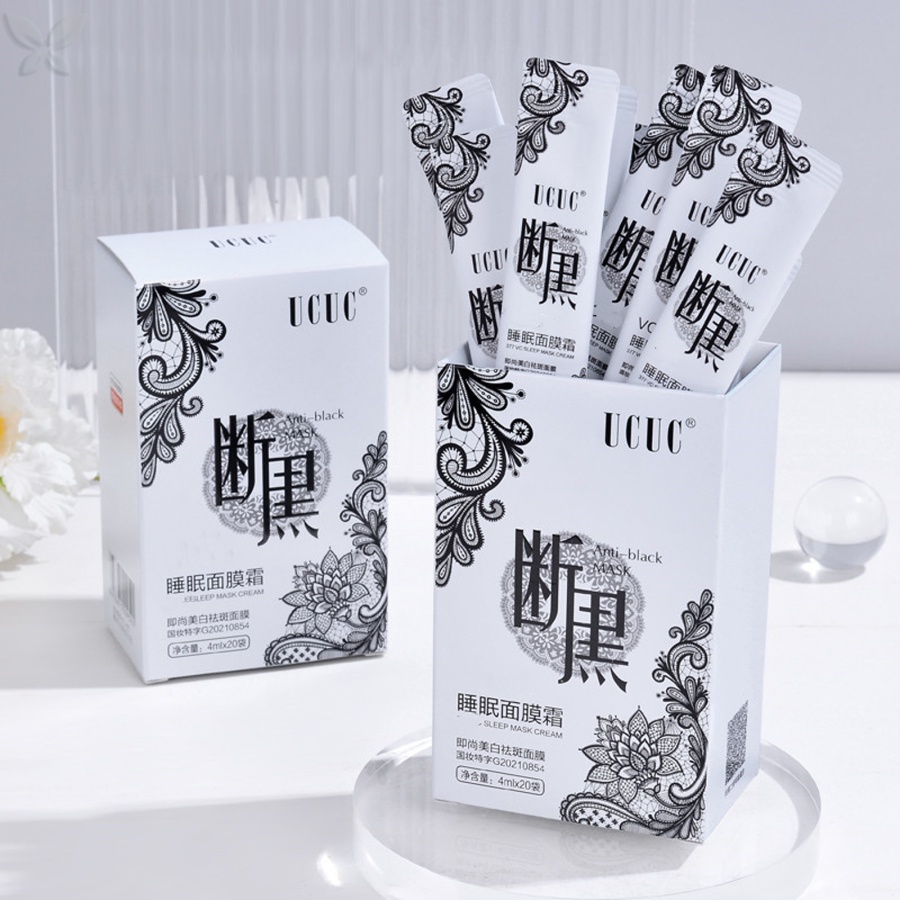 20 Chiếc Mặt nạ ngủ Kem làm trắng và loại bỏ tàn nhang Dưỡng ẩm Nuôi dưỡng Mặt nạ dùng một lần Collagen Good Night Jelly Mask