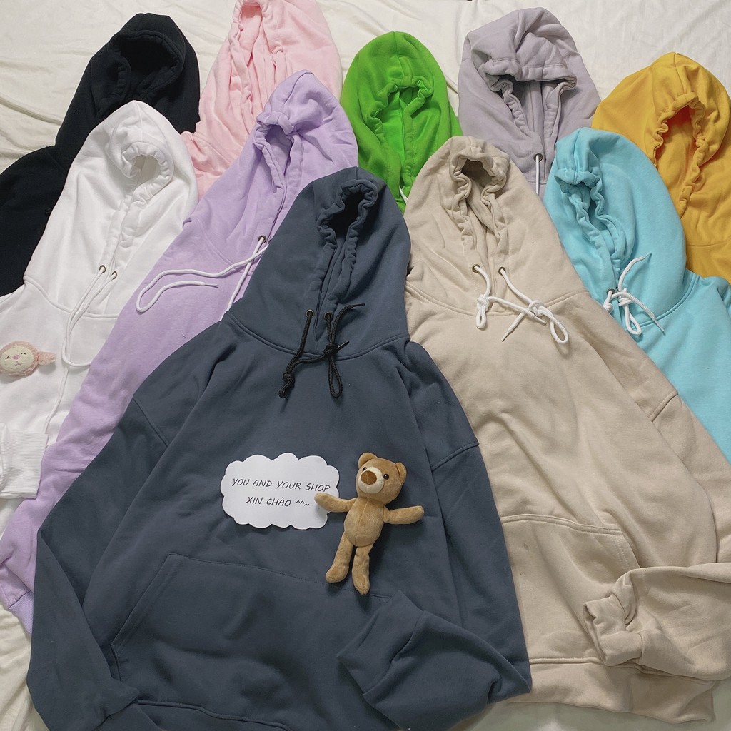Áo Hoodie Trơn Basic Nhiều Màu Dáng Rộng Unisex Hàn Quốc- YAYSHOP