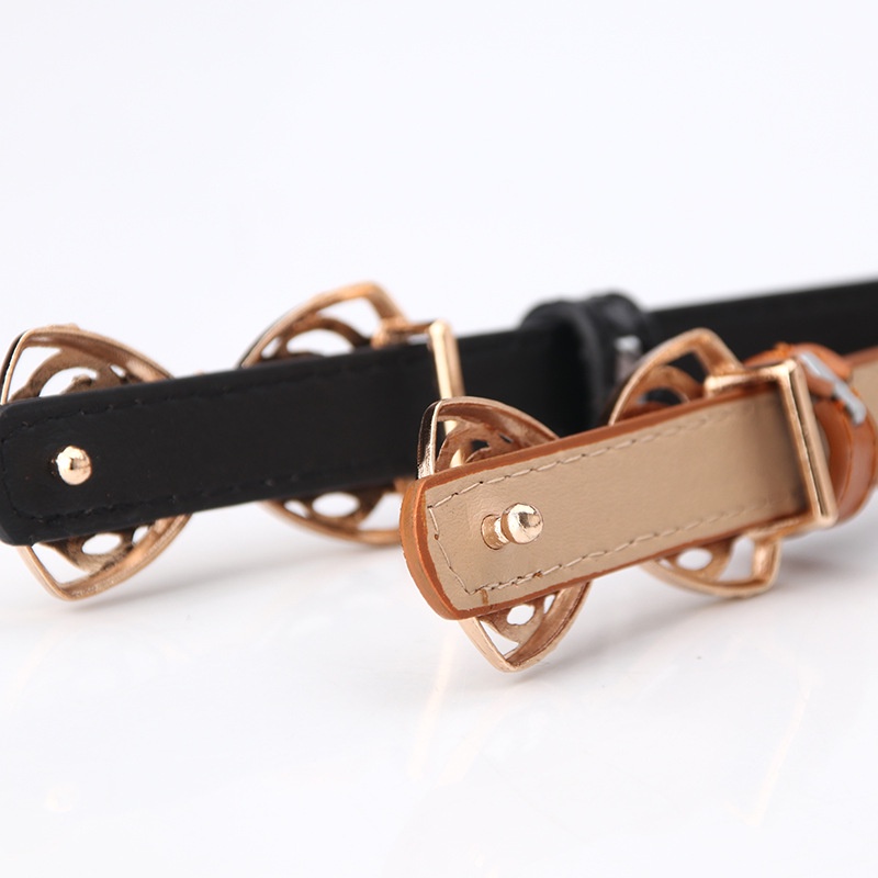 Thắt Lưng Mỏng Họa Tiết Bướm Rỗng Nhiều Màu Sắc Kết Hợp Khóa Cài Vàng Kim Đa Năng Mặc Đầm Sweater Ôm Dáng