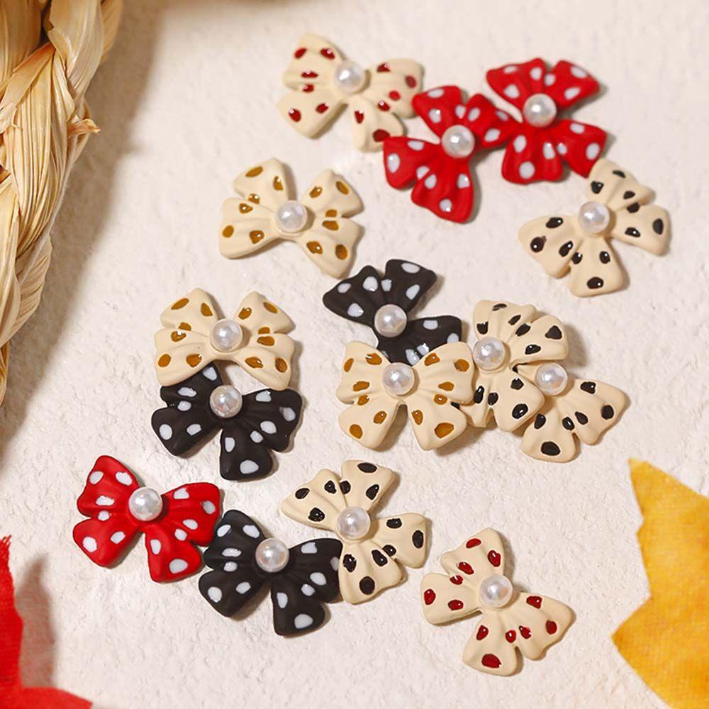 Phụ Kiện Trang Trí Móng Tay Hình Nơ Chấm Bi Bằng Hợp Kim DIY