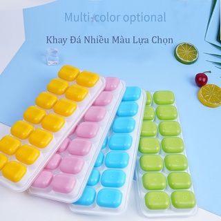 Khay Đá Silicon, Khuôn Silicon, Khay Làm Thạch Vỉ 14 Viên Có Nắp Đậy An Toàn Tiện Lợi