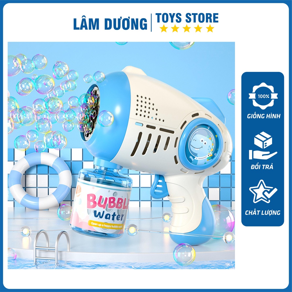 Súng bắn bong bóng xà phòng 10 nòng 👑LÂM DƯƠNG TOYS👑 Súng thổi bong bóng tự động 10 nòng cỡ bự có đèn có nhạc