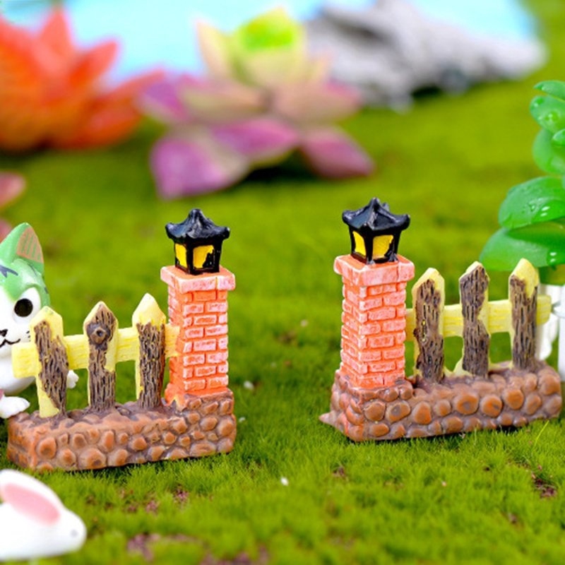 Set 2 mô hình hàng rào gỗ mini trang trí tiểu cảnh