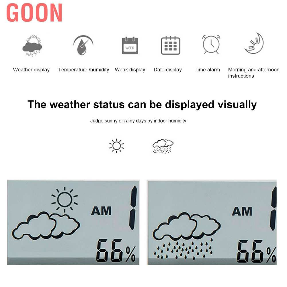 Đồng Hồ Báo Thức Điện Tử Hiển Thị Nhiệt Độ Và Độ Ẩm Đa Năng Goon