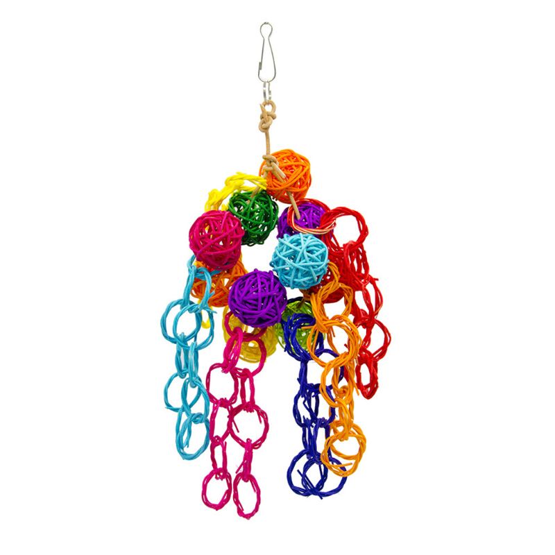 Đồ Chơi Nhai Gặm Hình Quả Bóng Tự Nhiên Cho Chim Cảnh