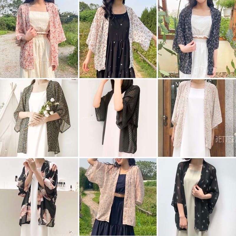 hơn 30 mẫu Kimono voan hoạ tiết Betterista