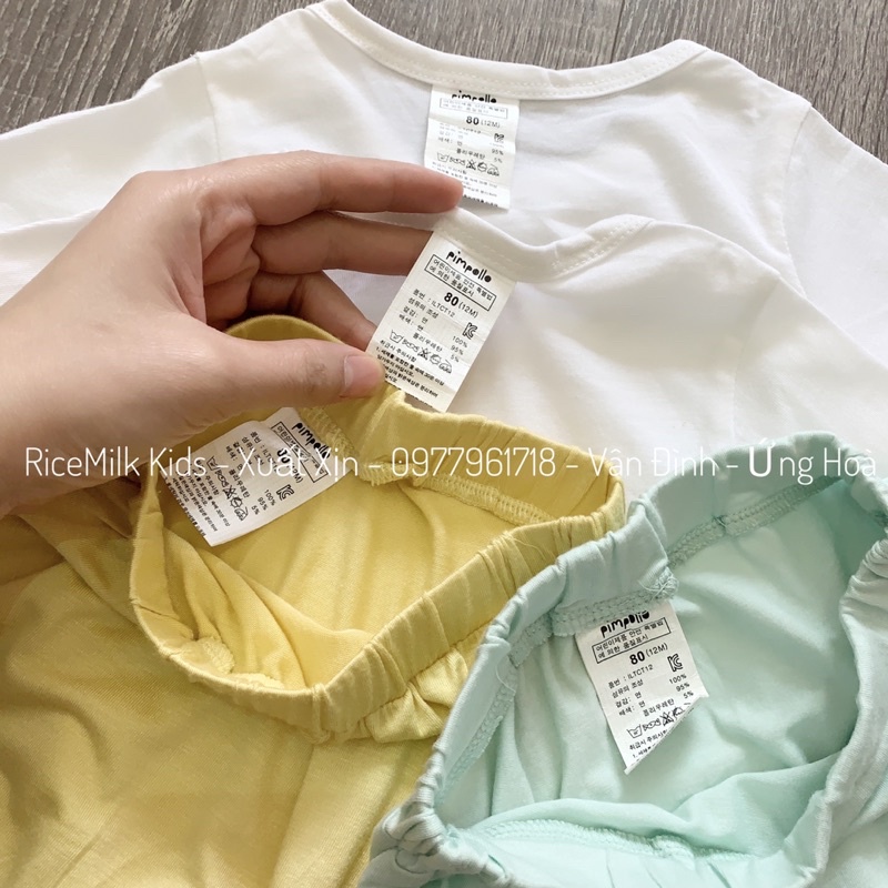 Bộ cotton cho bé trai bé gái cam xuất Hàn