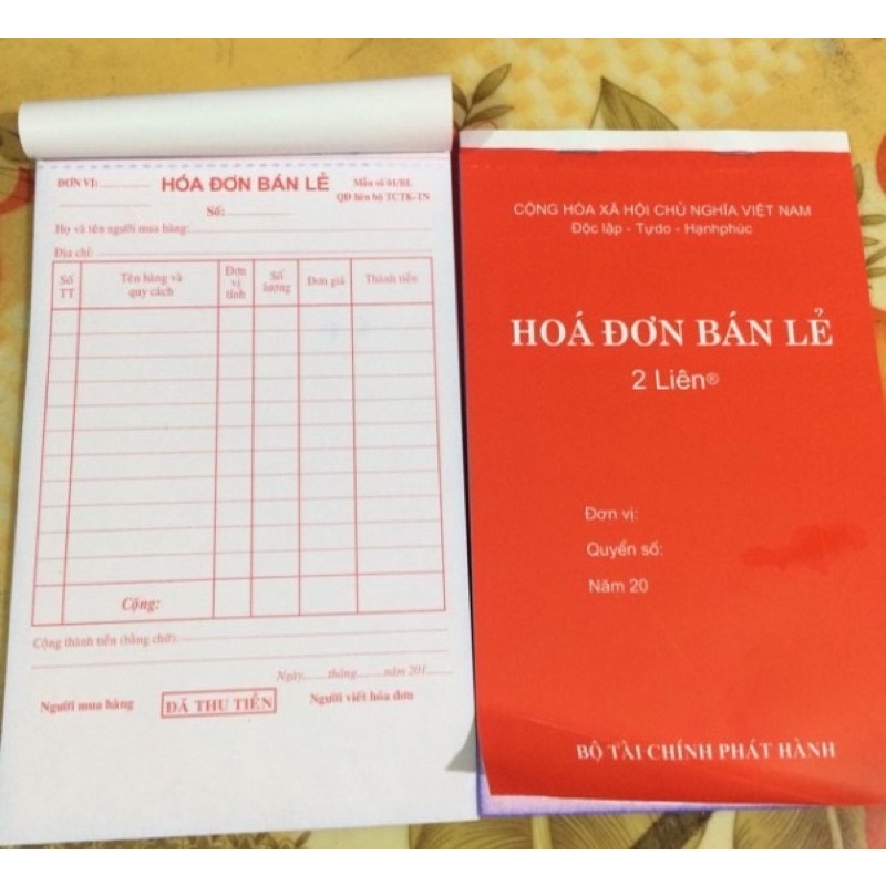 Hoá Đơn 2 Liên Có Rãnh Xé Hàng Đẹp ( 100 Tờ )