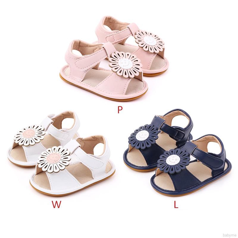 Giày Sandal Da Pu Đính Hoa Xinh Xắn Dành Cho Bé Gái