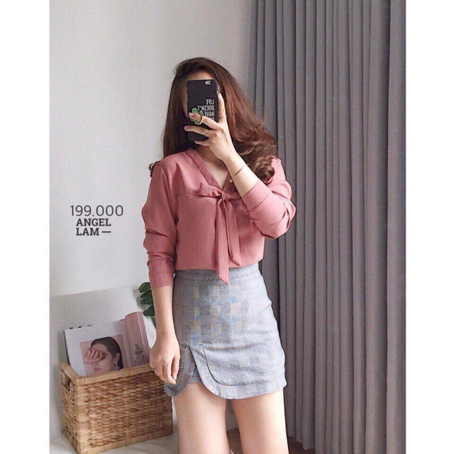 Áo công sở cổ nơ