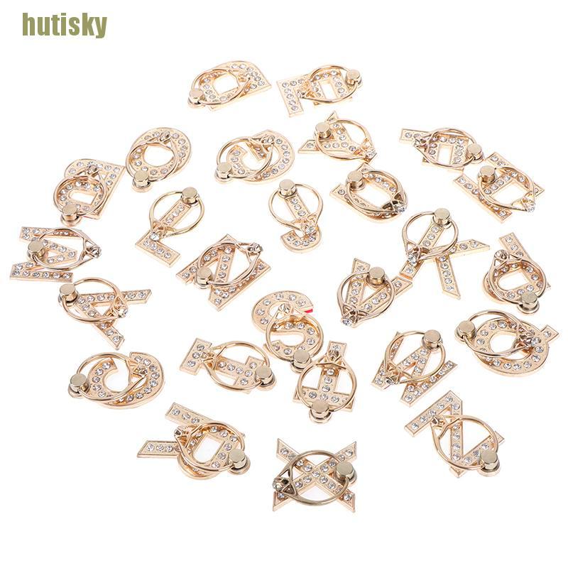 hutisky Diamond metal letter finger ring smartphone stand holder mobile phone holder CDH