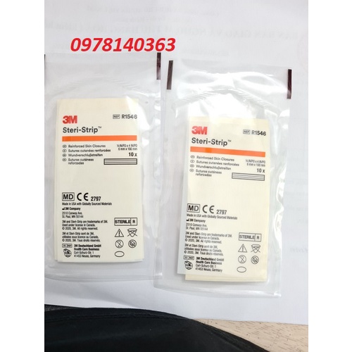 Miếng dán thay chỉ khẩu da 3M STERI-STRIP R1546