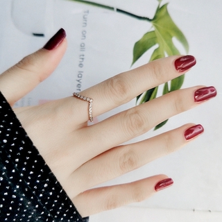 Nhẫn Thép Titan Mạ Vàng Hồng Đính Đá Zircon Hình Trái Tim